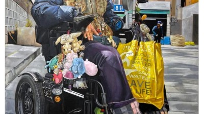 미국 화가가 유화로 표현한 서울 거리의 사람들 모습